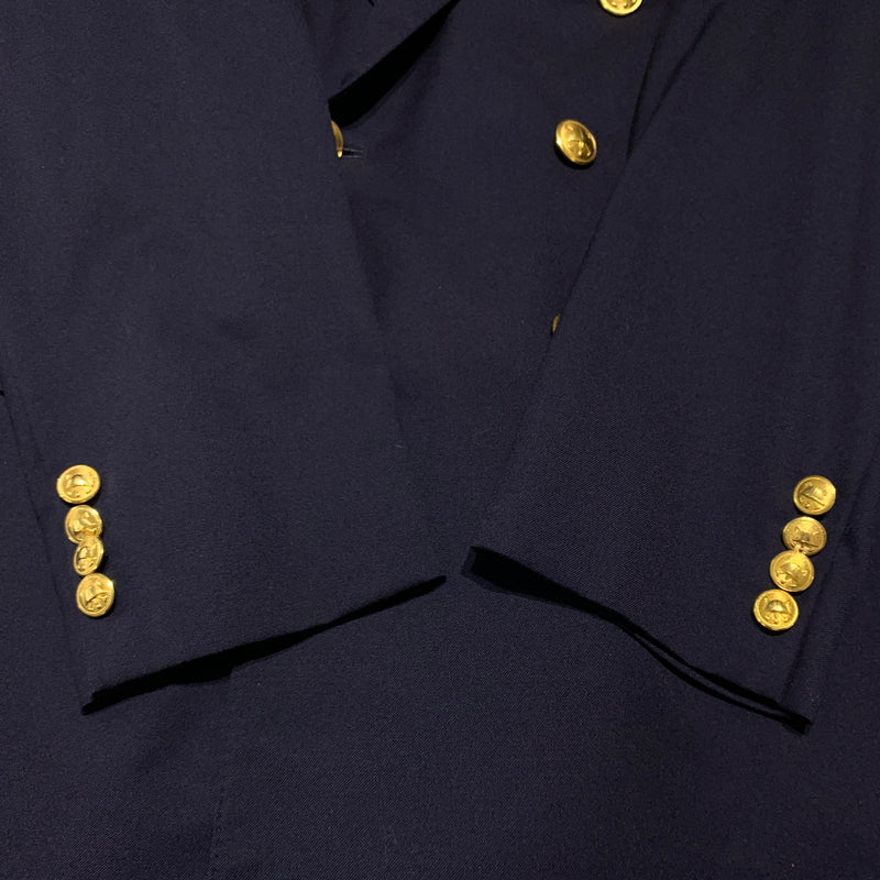 【中古品】【メンズ】 POLO RALPH LAUREN ポロラルフローレン WOOL TAILORED JACKET 022-5-BZ-RL ウール テーラードジャケット ライトアウター 金ボタン 147-260627-ko-19-tei サイズ：C96-W84-T180 カラー：ネイビー 万代Net店