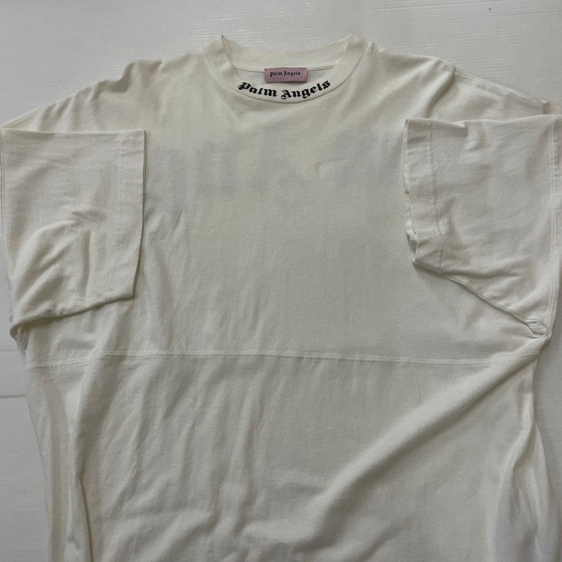 【中古品】【メンズ】 PALMANGELS パームエンジェルス 19SS CREW NECK BACK LOGO TEE PMAA002S19413007 19春夏 クルー ネック バック ロゴ Ｔシャツ 半袖 トップス 141-260630-sa-02-tei サイズ：S カラー：ホワイト 万代Net店