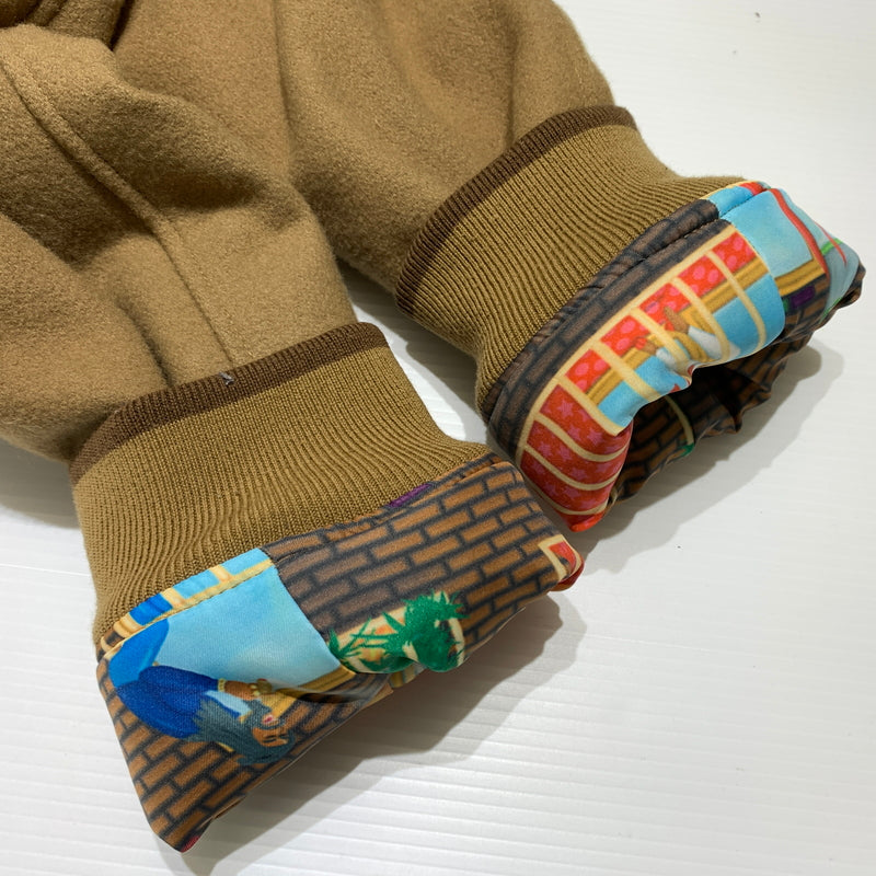 【現状渡し品】【メンズ】 master-piece マスターピース × IRIE LIFE アイリーライフ 別注 コラボ WOOL HOODIE STUDIUM JACKET ウール フーディ スタジアム ジャケット アウター スタジャン 142-260629-ko-09-tei サイズ：XL カラー：ベージュ 万代Net店