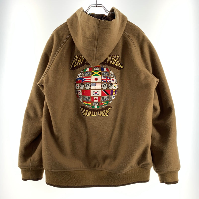 【現状渡し品】【メンズ】 master-piece マスターピース × IRIE LIFE アイリーライフ 別注 コラボ WOOL HOODIE STUDIUM JACKET ウール フーディ スタジアム ジャケット アウター スタジャン 142-260629-ko-09-tei サイズ：XL カラー：ベージュ 万代Net店