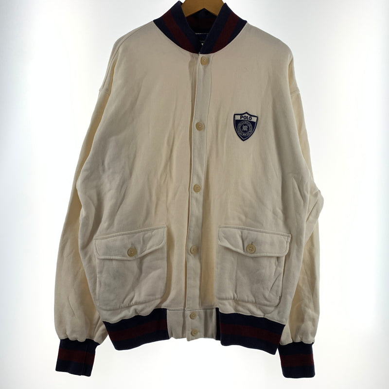 【現状渡し品】【メンズ】 RALPH LAUREN ラルフローレン SWEAT JACKET スウェット ジャケット ライトアウター ボタンダウン 147-260629-ko-06-tei サイズ：M カラー：ホワイト 万代Net店