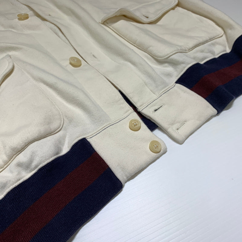 【現状渡し品】【メンズ】 RALPH LAUREN ラルフローレン SWEAT JACKET スウェット ジャケット ライトアウター ボタンダウン 147-260629-ko-06-tei サイズ：M カラー：ホワイト 万代Net店