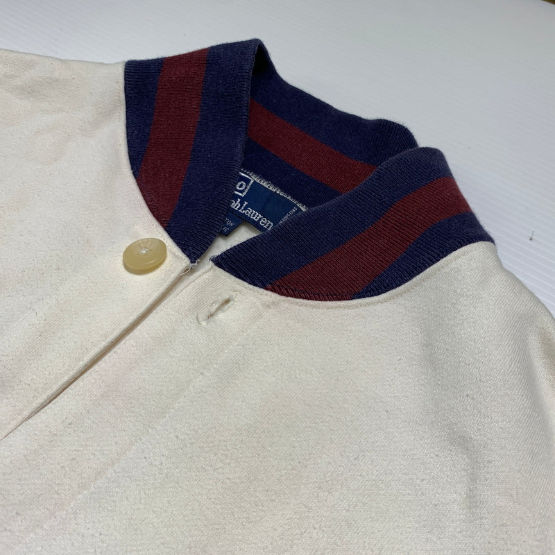 【現状渡し品】【メンズ】 RALPH LAUREN ラルフローレン SWEAT JACKET スウェット ジャケット ライトアウター ボタンダウン 147-260629-ko-06-tei サイズ：M カラー：ホワイト 万代Net店