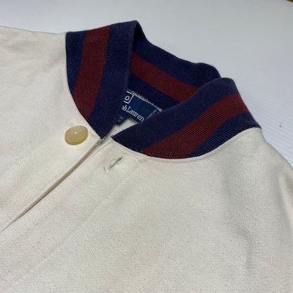 【現状渡し品】【メンズ】 RALPH LAUREN ラルフローレン SWEAT JACKET スウェット ジャケット ライトアウター ボタンダウン 147-260629-ko-06-tei サイズ：M カラー：ホワイト 万代Net店