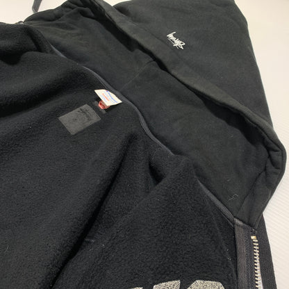 【現状渡し品】【メンズ】 STUSSY ステューシー × Champion チャンピオン 別注 コラボ WIND STOPPER ZIP HOODIE C8-A124 ウィンド ストッパー ジップフーディー トップス フルジップパーカー 142-260629-ko-08-tei サイズ：XL カラー：ブラック 万代Net店