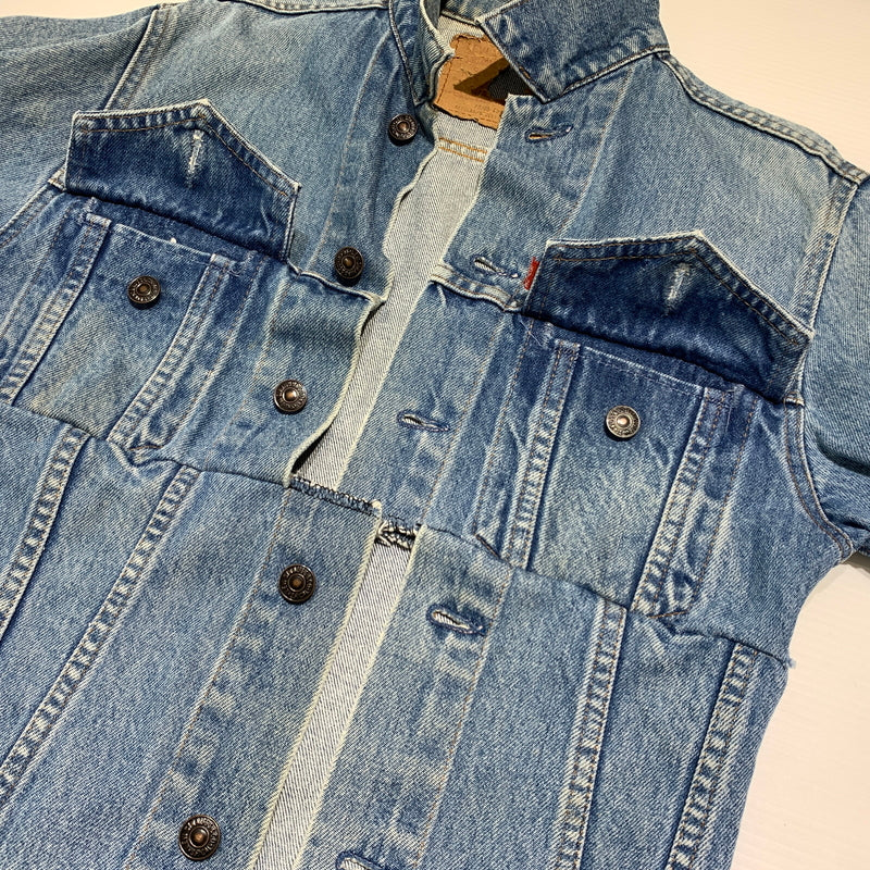 【現状渡し品】【メンズ】 Levi's リーバイス 4TH DENIM JACKET 75505-0212 80S-90S フォース デニム ジャケット ライトアウター リメイク 145-260629-ko-05-tei サイズ：34 カラー：インディゴ 万代Net店