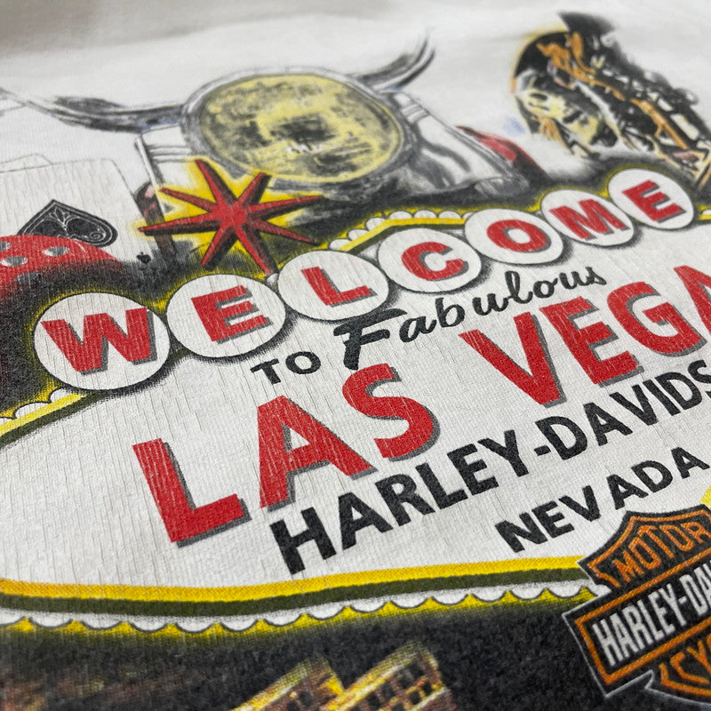 【中古品】【メンズ】 HARLEY-DAVIDSON ハーレー ダビッドソン 00's L/S TEE 2000年代 ロングスリーブ Ｔシャツ 長袖 トップス 145-260630-sa-03-tei サイズ：L カラー：ホワイト 万代Net店
