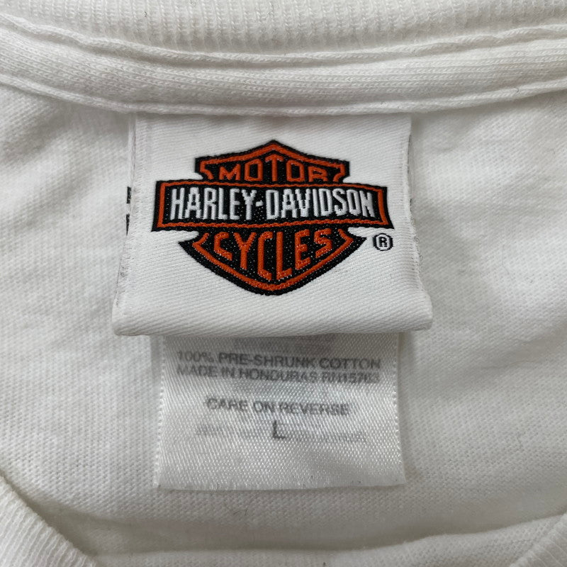 【中古品】【メンズ】 HARLEY-DAVIDSON ハーレー ダビッドソン 00's L/S TEE 2000年代 ロングスリーブ Ｔシャツ 長袖 トップス 145-260630-sa-03-tei サイズ：L カラー：ホワイト 万代Net店