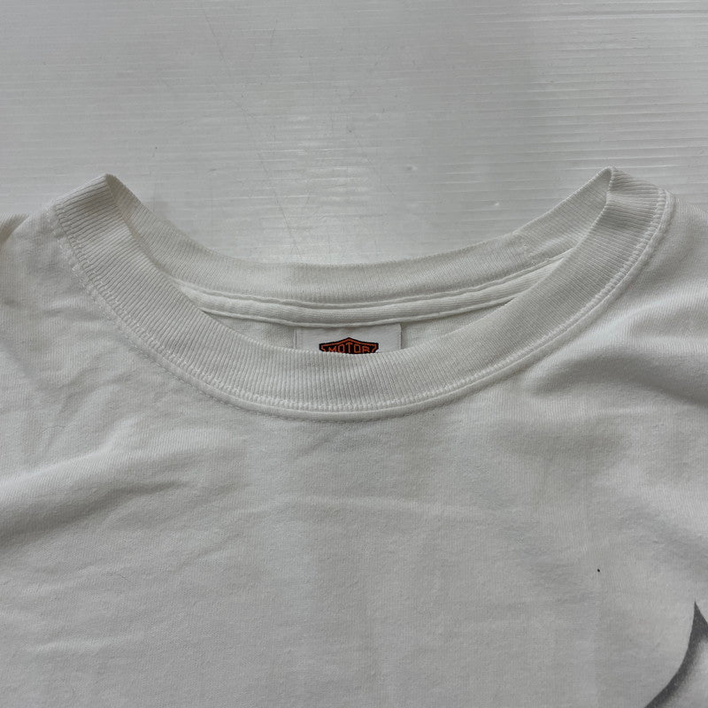 【中古品】【メンズ】 HARLEY-DAVIDSON ハーレー ダビッドソン 00's L/S TEE 2000年代 ロングスリーブ Ｔシャツ 長袖 トップス 145-260630-sa-03-tei サイズ：L カラー：ホワイト 万代Net店
