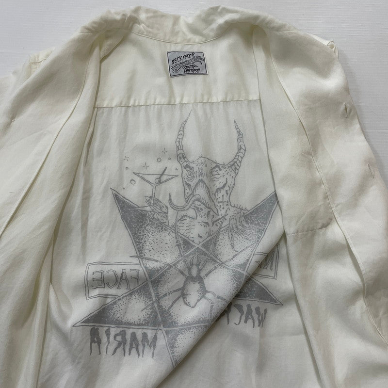 【中古品】【メンズ】 NECK FACE ネックフェイス × WACKO MARIA ワコ マリア 別注コラボ S/S SHIRT ショートスリーブ Ｔシャツ 半袖 トップス 140-260630-sa-05-tei サイズ：L カラー：ホワイト 万代Net店
