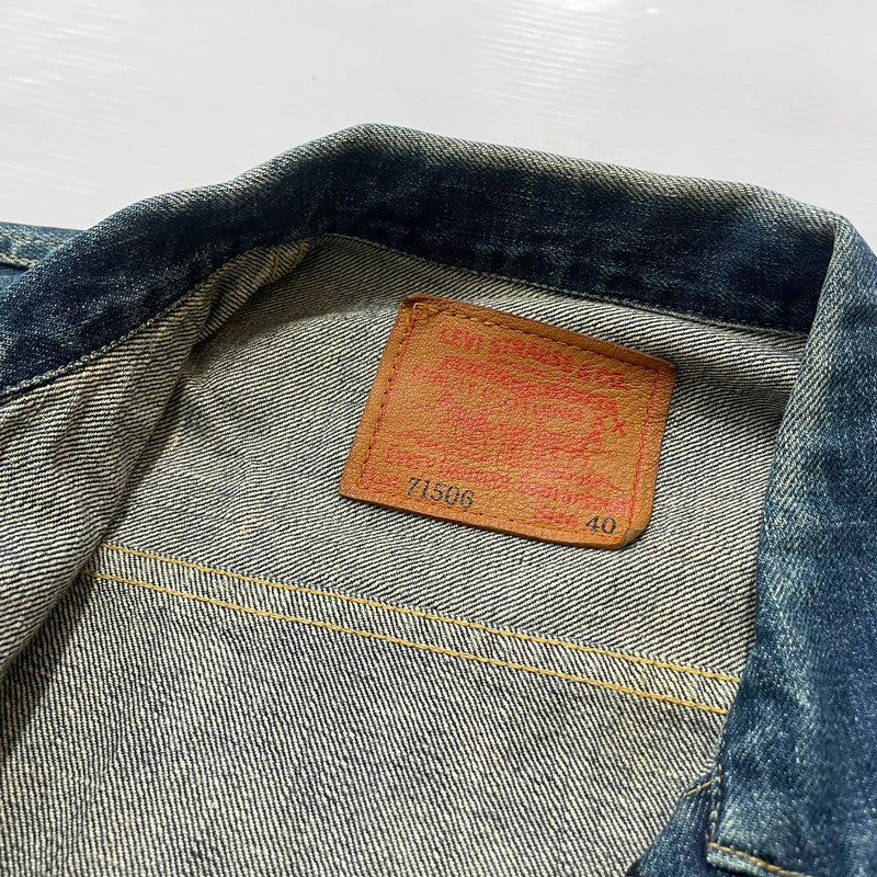 【現状渡し品】【メンズ】 LEVI’S リーバイス 71506XX 大戦モデル 復刻 1ST デニムジャケット アウター ジーンズ ジャケット 156-251130-sa-16-tei サイズ：40 カラー：インディゴ 万代Net店