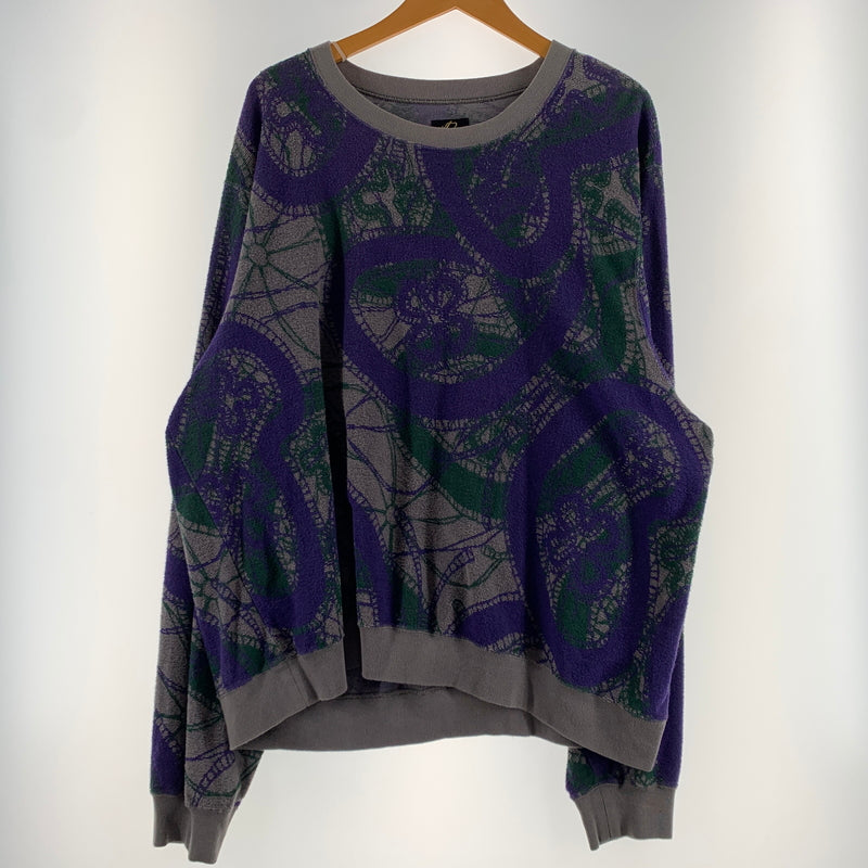 【中古品】【メンズ】 Needles ニードルス CREW SWEAT SHIRT PAPILLON PILE JQ LQ241 クルー スウェット シャツ トップス パイル生地 140-260720-ko-17-tei サイズ：XL カラー：総柄 万代Net店