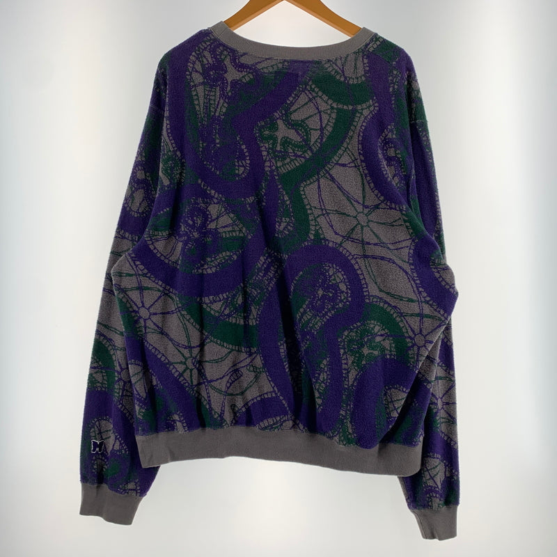 【中古品】【メンズ】 Needles ニードルス CREW SWEAT SHIRT PAPILLON PILE JQ LQ241 クルー スウェット シャツ トップス パイル生地 140-260720-ko-17-tei サイズ：XL カラー：総柄 万代Net店