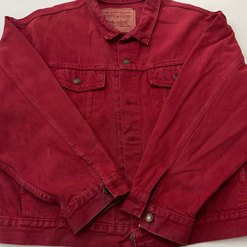 【中古品】【メンズ】 LEVI'S リーバイス 90's USA製 DENIM JACKET 70598-0787 90年代 アメリカ デニム ジャケット アウター ジーンズ ジャケット 145-260630-sa-21-tei サイズ：XL カラー：レッド 万代Net店