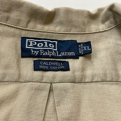 【中古品】【メンズ】 RALPH LAUREN CALDWELL ラルフ ローレン コールドウェル OPEN COLLAR SHIRT オープンカラーシャツ 半袖 トップス ポニー無し 147-260630-sa-14-tei サイズ：XL カラー：ベージュ 万代Net店