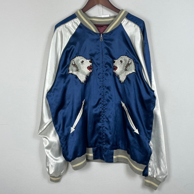 【中古品】【メンズ】 GDC ジーディージー POLAR BARE SOUVENIR JACKET 白熊 スカジャン アウター リバーシブル 145-260630-sa-20-tei サイズ：XL カラー：ネイビー 万代Net店