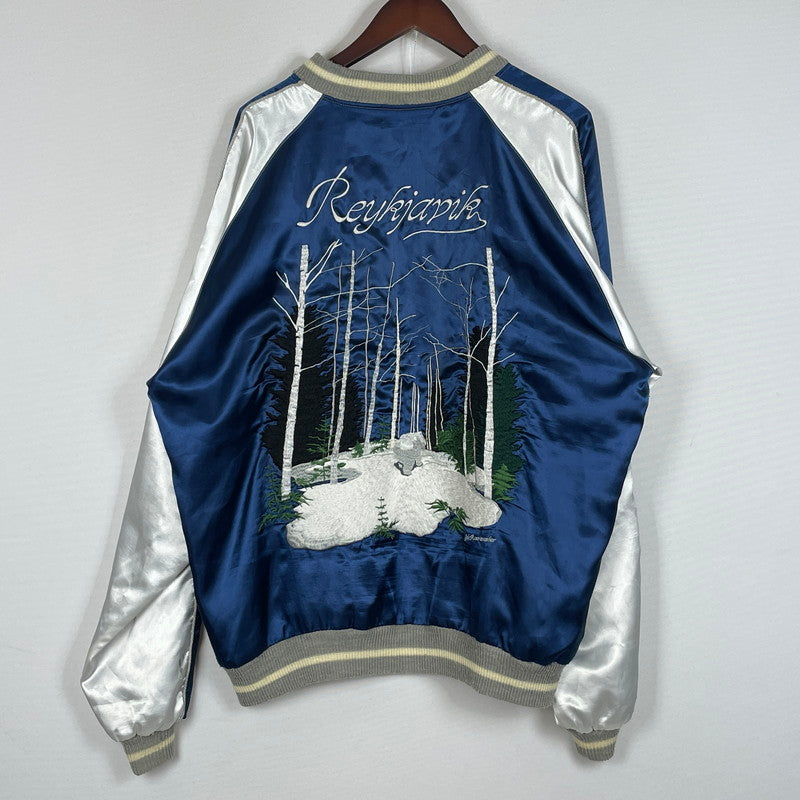 【中古品】【メンズ】 GDC ジーディージー POLAR BARE SOUVENIR JACKET 白熊 スカジャン アウター リバーシブル 145-260630-sa-20-tei サイズ：XL カラー：ネイビー 万代Net店