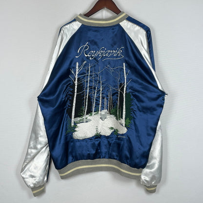 【中古品】【メンズ】 GDC ジーディージー POLAR BARE SOUVENIR JACKET 白熊 スカジャン アウター リバーシブル 145-260630-sa-20-tei サイズ：XL カラー：ネイビー 万代Net店