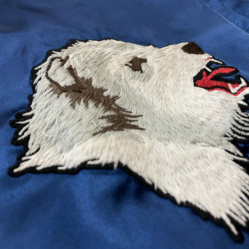 【中古品】【メンズ】 GDC ジーディージー POLAR BARE SOUVENIR JACKET 白熊 スカジャン アウター リバーシブル 145-260630-sa-20-tei サイズ：XL カラー：ネイビー 万代Net店