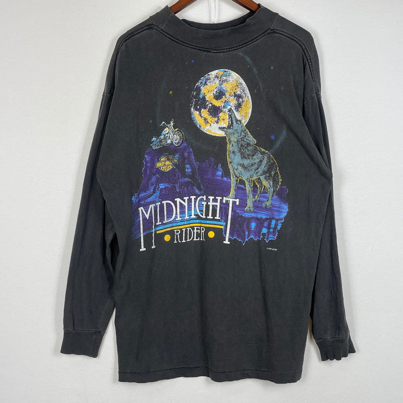 【中古品】【メンズ】 LICENSED BY HARLEY DAVIDSON ライセンスド バイ ハーレー ダビットソン MIDNIGHT RIDER L/S TEE ミッドナイト ライダー ロングスリーブ Ｔシャツ 長袖 トップス 145-260630-sa-10-tei サイズ：XL カラー：グレー 万代Net店