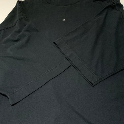 【中古品】【メンズ】 YEEZY イージー × GAP ギャップ 別注 コラボ SMALL LOGO 3/4 SLEEVE T-SHIRT 471310-04 スモール ロゴ 3/4 スリーブ Tシャツ トップス ビッグシルエット 142-260720-ko-06-tei サイズ：S カラー：ブラック 万代Net店