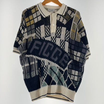 【中古品】【メンズ】 FICCE YOSHIYUKI KONISHI フィッチェ ヨシユキコニシ 3D DESIGN S/S KNIT スリーディー デザイン ショートスリーブ ニット 半袖 トップス 147-260701-sa-06-tei サイズ：不明 カラー：総柄 万代Net店
