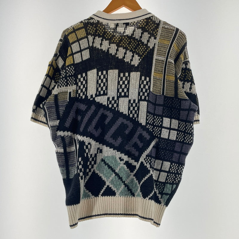 【中古品】【メンズ】 FICCE YOSHIYUKI KONISHI フィッチェ ヨシユキコニシ 3D DESIGN S/S KNIT スリーディー デザイン ショートスリーブ ニット 半袖 トップス 147-260701-sa-06-tei サイズ：不明 カラー：総柄 万代Net店