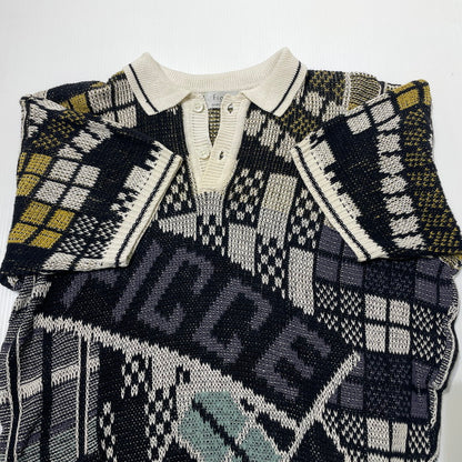 【中古品】【メンズ】 FICCE YOSHIYUKI KONISHI フィッチェ ヨシユキコニシ 3D DESIGN S/S KNIT スリーディー デザイン ショートスリーブ ニット 半袖 トップス 147-260701-sa-06-tei サイズ：不明 カラー：総柄 万代Net店