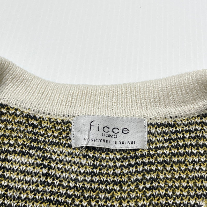 【中古品】【メンズ】 FICCE YOSHIYUKI KONISHI フィッチェ ヨシユキコニシ 3D DESIGN S/S KNIT スリーディー デザイン ショートスリーブ ニット 半袖 トップス 147-260701-sa-06-tei サイズ：不明 カラー：総柄 万代Net店