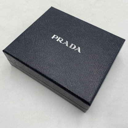【中古品】【メンズ/レディース】 PRADA プラダ 1MV204 SAFFIANO+SV.LOV レザーウォレット 二つ折り財布 サフィアーノ ロゴ 181-260709-ko-10-tei カラー：ブラック 万代Net店
