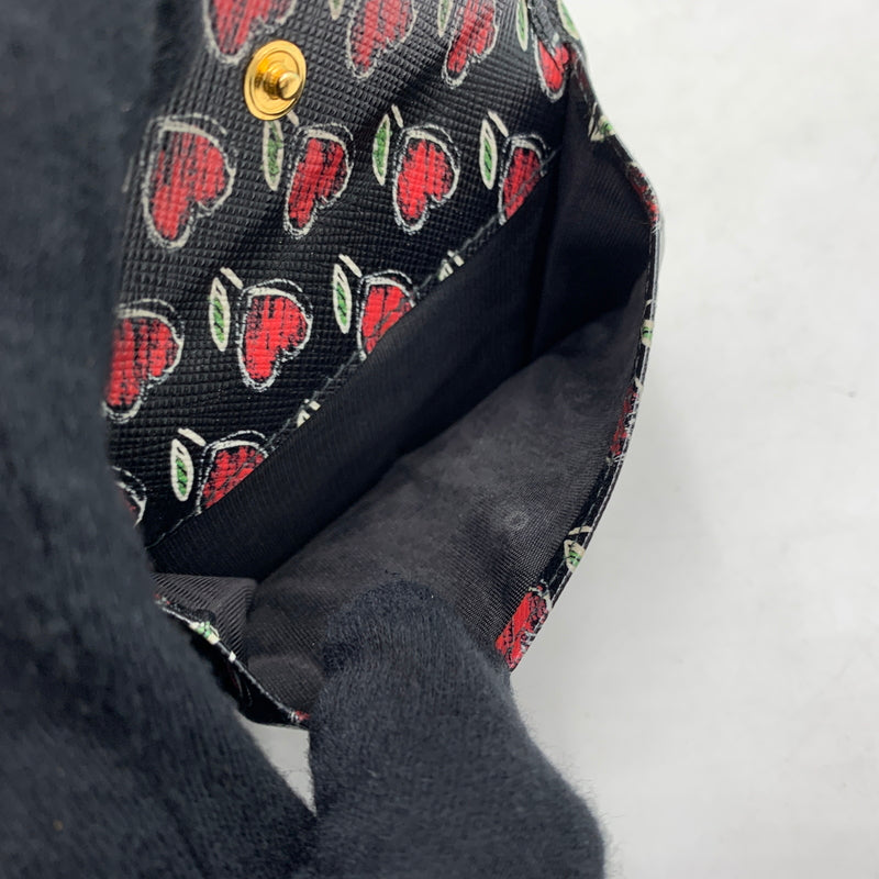 【中古品】【メンズ/レディース】 PRADA プラダ 1MV204 SAFFIANO+SV.LOV レザーウォレット 二つ折り財布 サフィアーノ ロゴ 181-260709-ko-10-tei カラー：ブラック 万代Net店