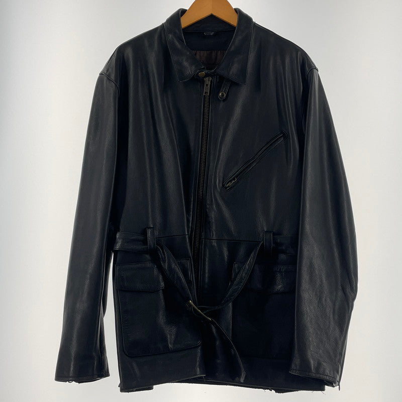 【中古品】【メンズ】 MOTO FIELD モト フィールド COWHIDE LEATHER RIDERS 牛革レザー ライダース ジャケット アウター 145-260701-sa-07-tei サイズ：LL カラー：ブラック 万代Net店