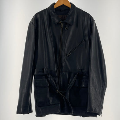 【中古品】【メンズ】 MOTO FIELD モト フィールド COWHIDE LEATHER RIDERS 牛革レザー ライダース ジャケット アウター 145-260701-sa-07-tei サイズ：LL カラー：ブラック 万代Net店
