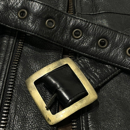 【中古品】【メンズ】 MOTO FIELD モト フィールド COWHIDE LEATHER RIDERS 牛革レザー ライダース ジャケット アウター 145-260701-sa-07-tei サイズ：LL カラー：ブラック 万代Net店