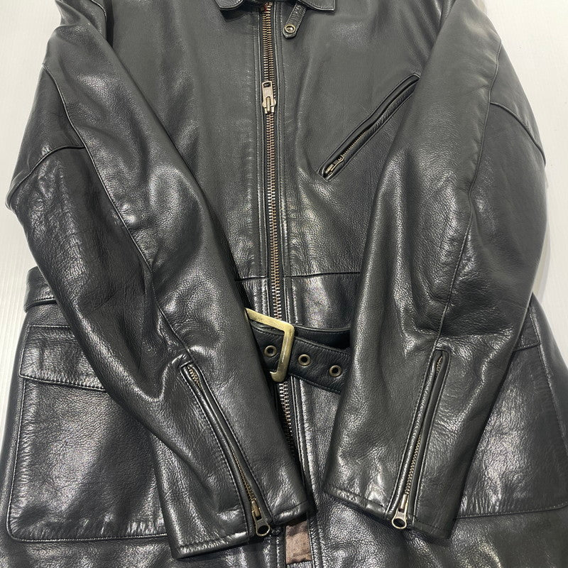 【中古品】【メンズ】 MOTO FIELD モト フィールド COWHIDE LEATHER RIDERS 牛革レザー ライダース ジャケット アウター 145-260701-sa-07-tei サイズ：LL カラー：ブラック 万代Net店
