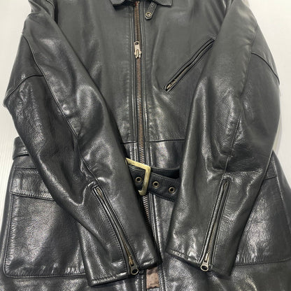 【中古品】【メンズ】 MOTO FIELD モト フィールド COWHIDE LEATHER RIDERS 牛革レザー ライダース ジャケット アウター 145-260701-sa-07-tei サイズ：LL カラー：ブラック 万代Net店