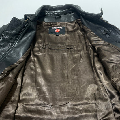 【中古品】【メンズ】 MOTO FIELD モト フィールド COWHIDE LEATHER RIDERS 牛革レザー ライダース ジャケット アウター 145-260701-sa-07-tei サイズ：LL カラー：ブラック 万代Net店