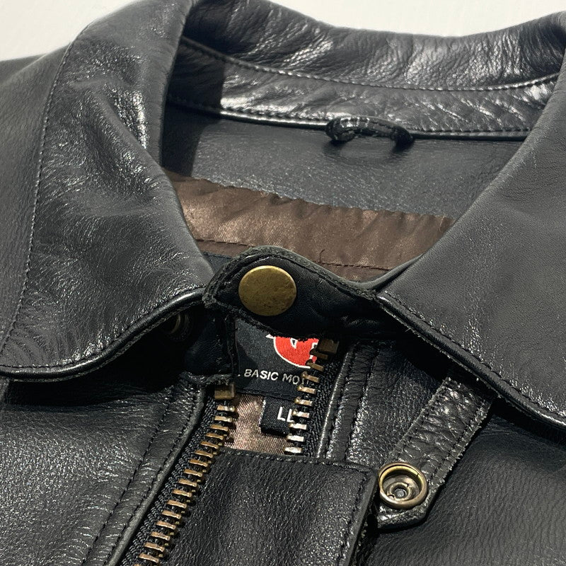 【中古品】【メンズ】 MOTO FIELD モト フィールド COWHIDE LEATHER RIDERS 牛革レザー ライダース ジャケット アウター 145-260701-sa-07-tei サイズ：LL カラー：ブラック 万代Net店