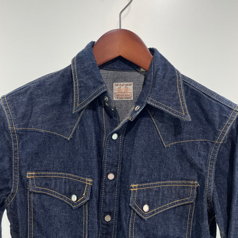 【中古品】【メンズ】 THE FLAT HEAD ザフラットヘッド デニムウエスタンシャツ 145-260818-nm-66-tei サイズ：34 万代Net店
