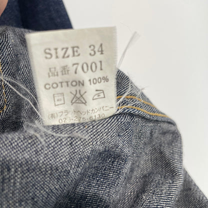 【中古品】【メンズ】 THE FLAT HEAD ザフラットヘッド デニムウエスタンシャツ 145-260818-nm-66-tei サイズ：34 万代Net店