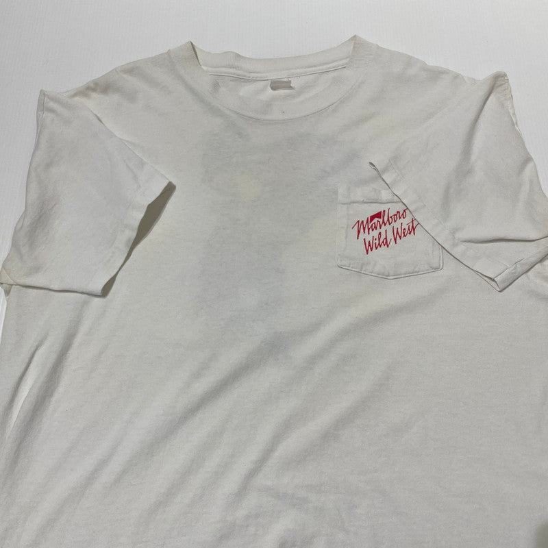 【現状渡し品】【メンズ】 UNKNOWN ユーズド MARLBORO COWBOY TEE マルボロ カウボーイ Ｔシャツ 半袖 トップス 145-260701-sa-25-tei サイズ：不明 カラー：ホワイト 万代Net店