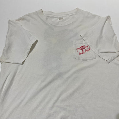【現状渡し品】【メンズ】 UNKNOWN ユーズド MARLBORO COWBOY TEE マルボロ カウボーイ Ｔシャツ 半袖 トップス 145-260701-sa-25-tei サイズ：不明 カラー：ホワイト 万代Net店