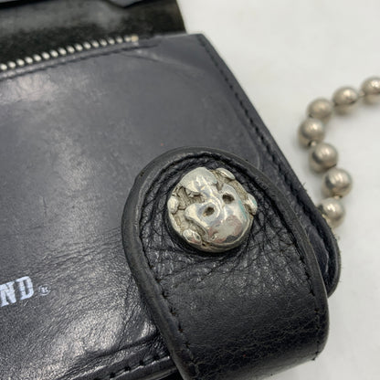【現状渡し品】【メンズ】 CREAM SODA クリームソーダ BALL CHAIN LEATHER WALLET ボールチェーン レザーウォレット 長財布 バイカーウォレット スカルボタン付き 200-260709-ko-23-tei サイズ：本体のみ カラー：ブラック 万代Net店