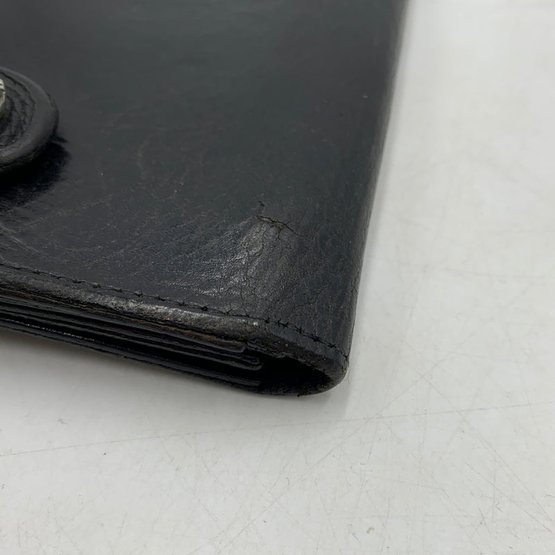 【現状渡し品】【メンズ】 CREAM SODA クリームソーダ BALL CHAIN LEATHER WALLET ボールチェーン レザーウォレット 長財布 バイカーウォレット スカルボタン付き 200-260709-ko-23-tei サイズ：本体のみ カラー：ブラック 万代Net店