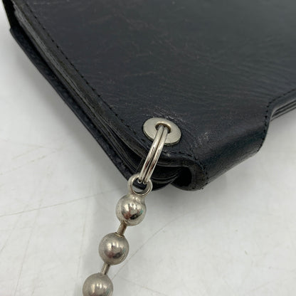 【現状渡し品】【メンズ】 CREAM SODA クリームソーダ BALL CHAIN LEATHER WALLET ボールチェーン レザーウォレット 長財布 バイカーウォレット スカルボタン付き 200-260709-ko-23-tei サイズ：本体のみ カラー：ブラック 万代Net店