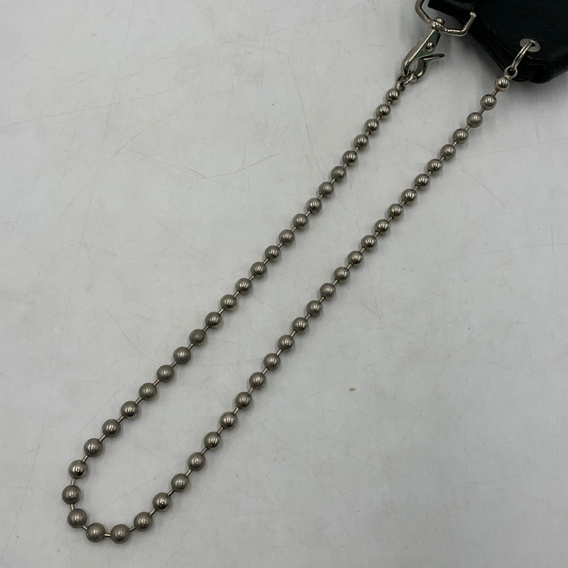 【現状渡し品】【メンズ】 CREAM SODA クリームソーダ BALL CHAIN LEATHER WALLET ボールチェーン レザーウォレット 長財布 バイカーウォレット スカルボタン付き 200-260709-ko-23-tei サイズ：本体のみ カラー：ブラック 万代Net店