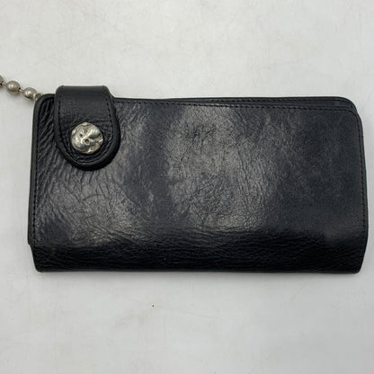 【現状渡し品】【メンズ】 CREAM SODA クリームソーダ BALL CHAIN LEATHER WALLET ボールチェーン レザーウォレット 長財布 バイカーウォレット スカルボタン付き 200-260709-ko-23-tei サイズ：本体のみ カラー：ブラック 万代Net店