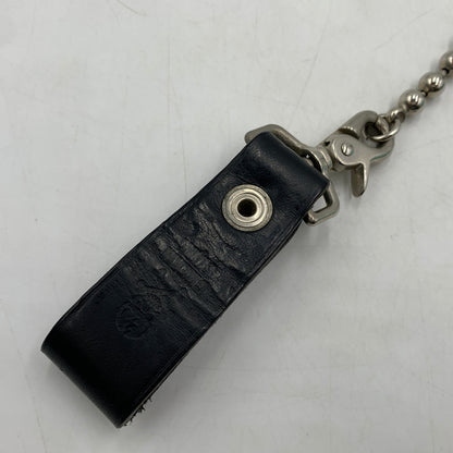 【現状渡し品】【メンズ】 CREAM SODA クリームソーダ BALL CHAIN LEATHER WALLET ボールチェーン レザーウォレット 長財布 バイカーウォレット スカルボタン付き 200-260709-ko-23-tei サイズ：本体のみ カラー：ブラック 万代Net店