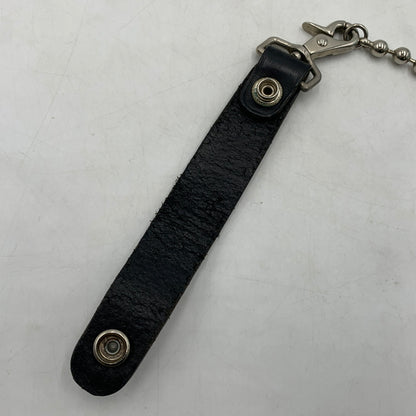 【現状渡し品】【メンズ】 CREAM SODA クリームソーダ BALL CHAIN LEATHER WALLET ボールチェーン レザーウォレット 長財布 バイカーウォレット スカルボタン付き 200-260709-ko-23-tei サイズ：本体のみ カラー：ブラック 万代Net店
