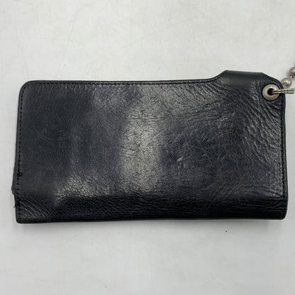 【現状渡し品】【メンズ】 CREAM SODA クリームソーダ BALL CHAIN LEATHER WALLET ボールチェーン レザーウォレット 長財布 バイカーウォレット スカルボタン付き 200-260709-ko-23-tei サイズ：本体のみ カラー：ブラック 万代Net店